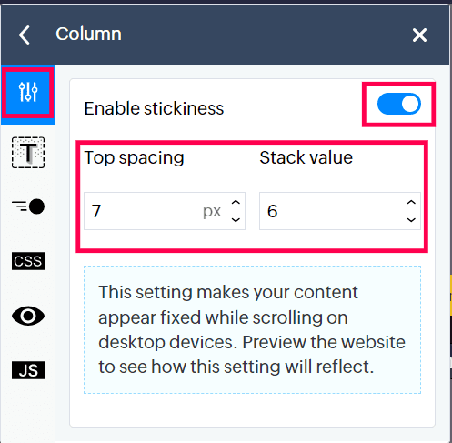 Spacing - Style Editor