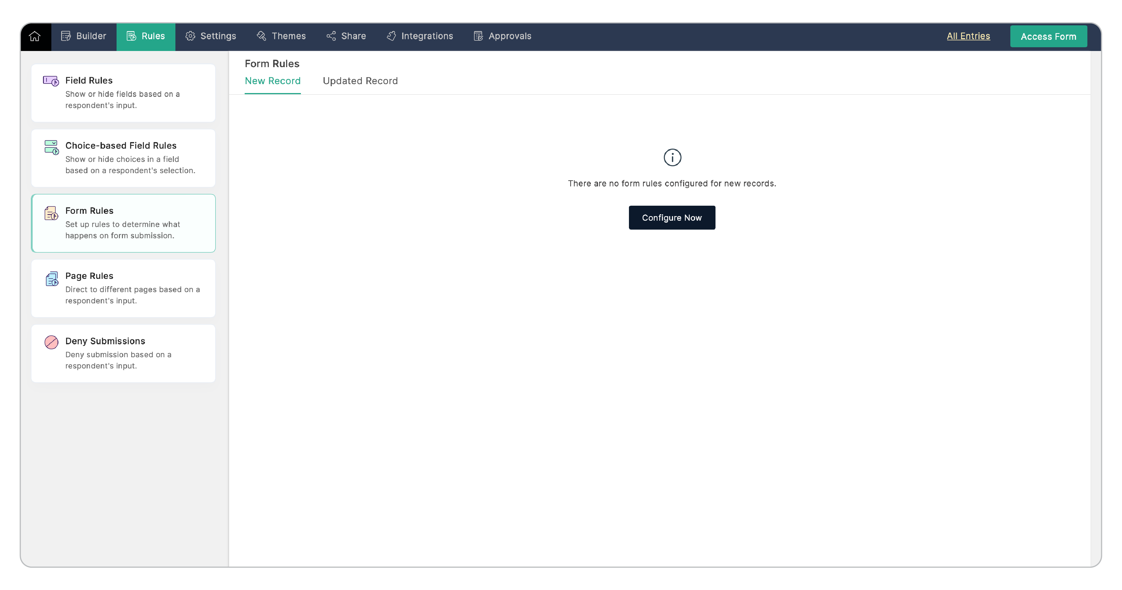 Configuring Form Rule