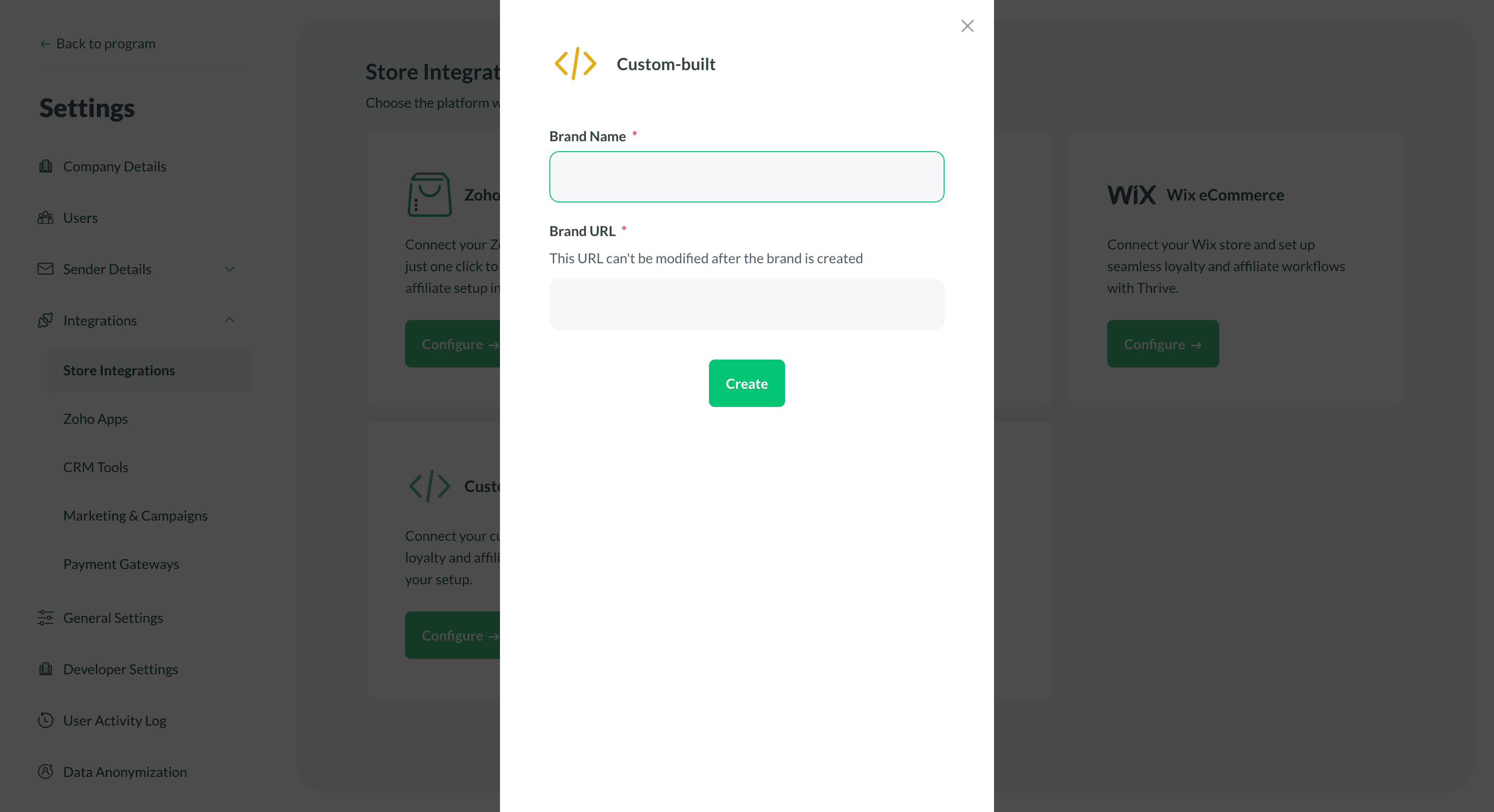 Zoho Thrive - Custom Site Integration