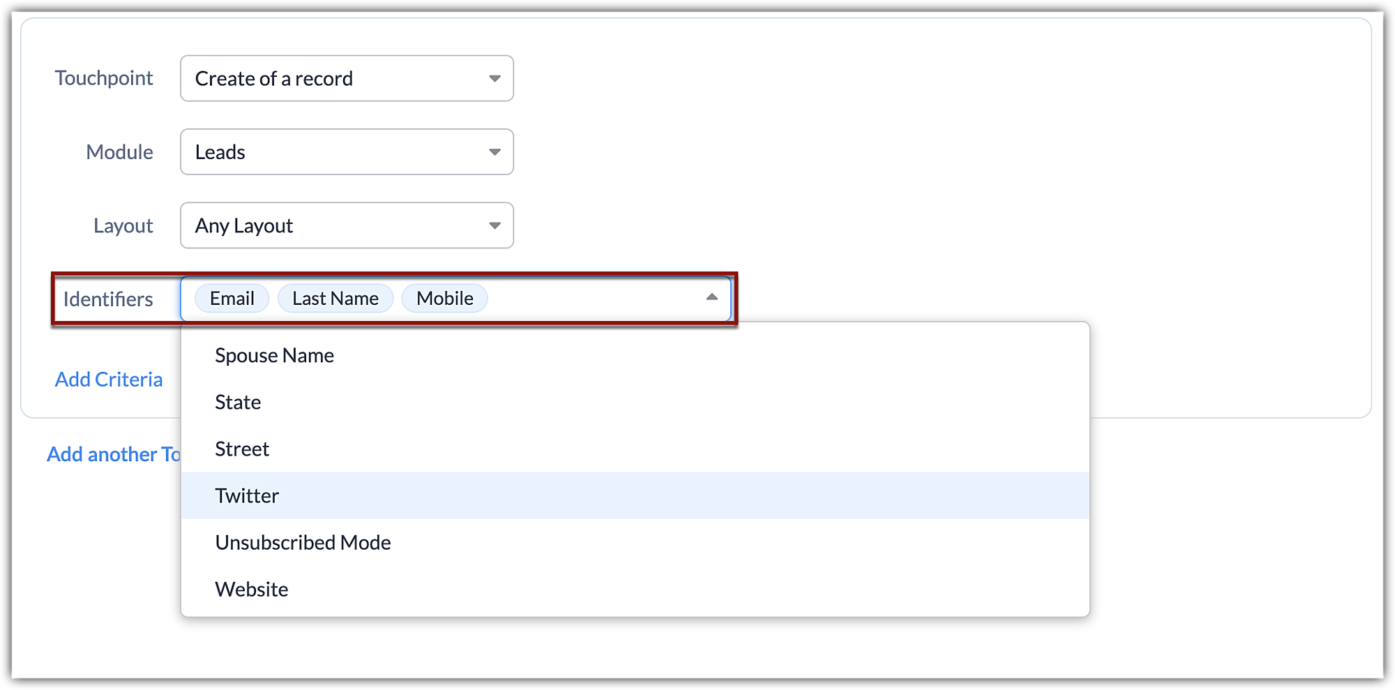 PathFinder - Configurar Identificadores