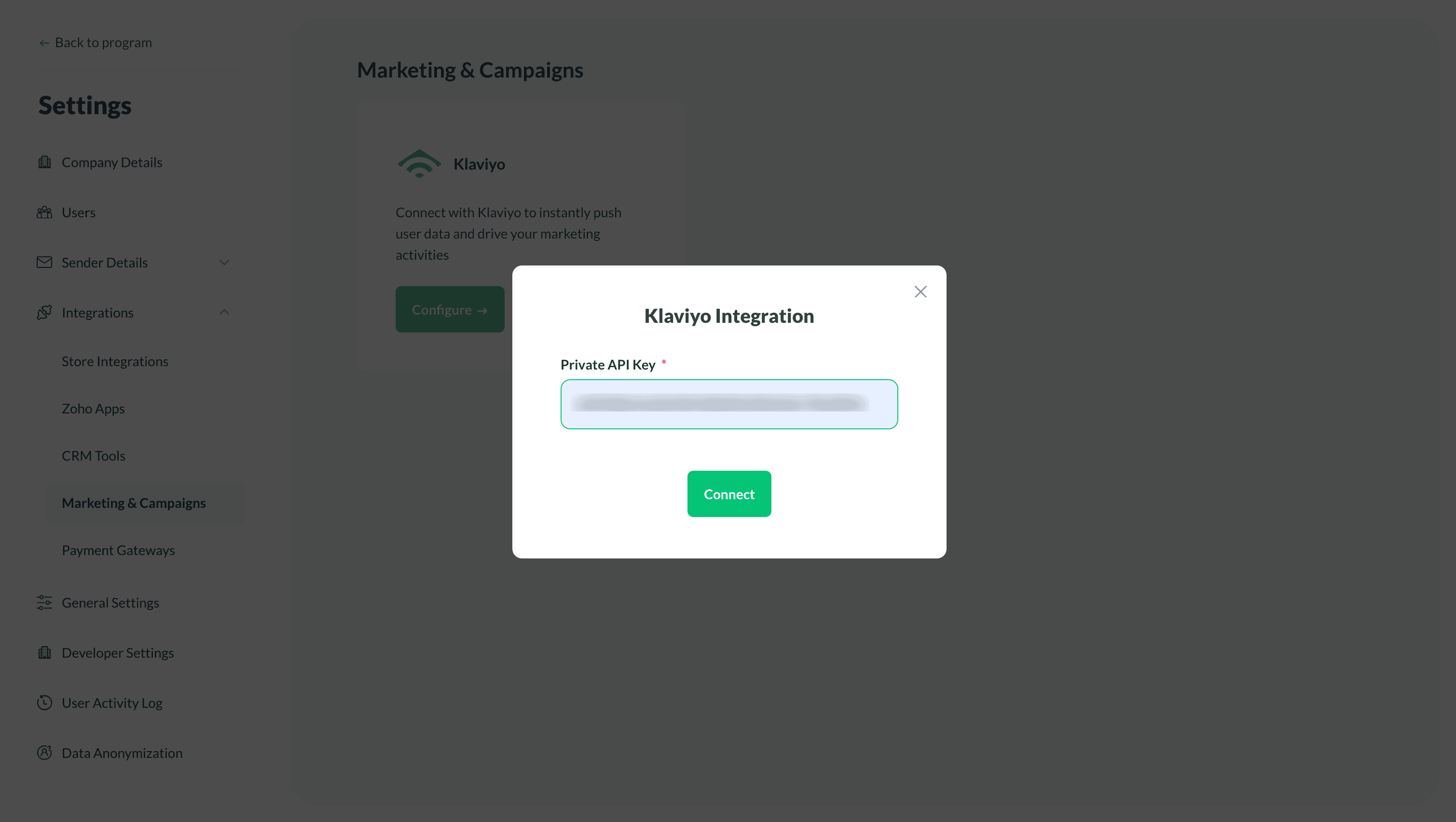 Zoho Thrive - Klaviyo API Integration