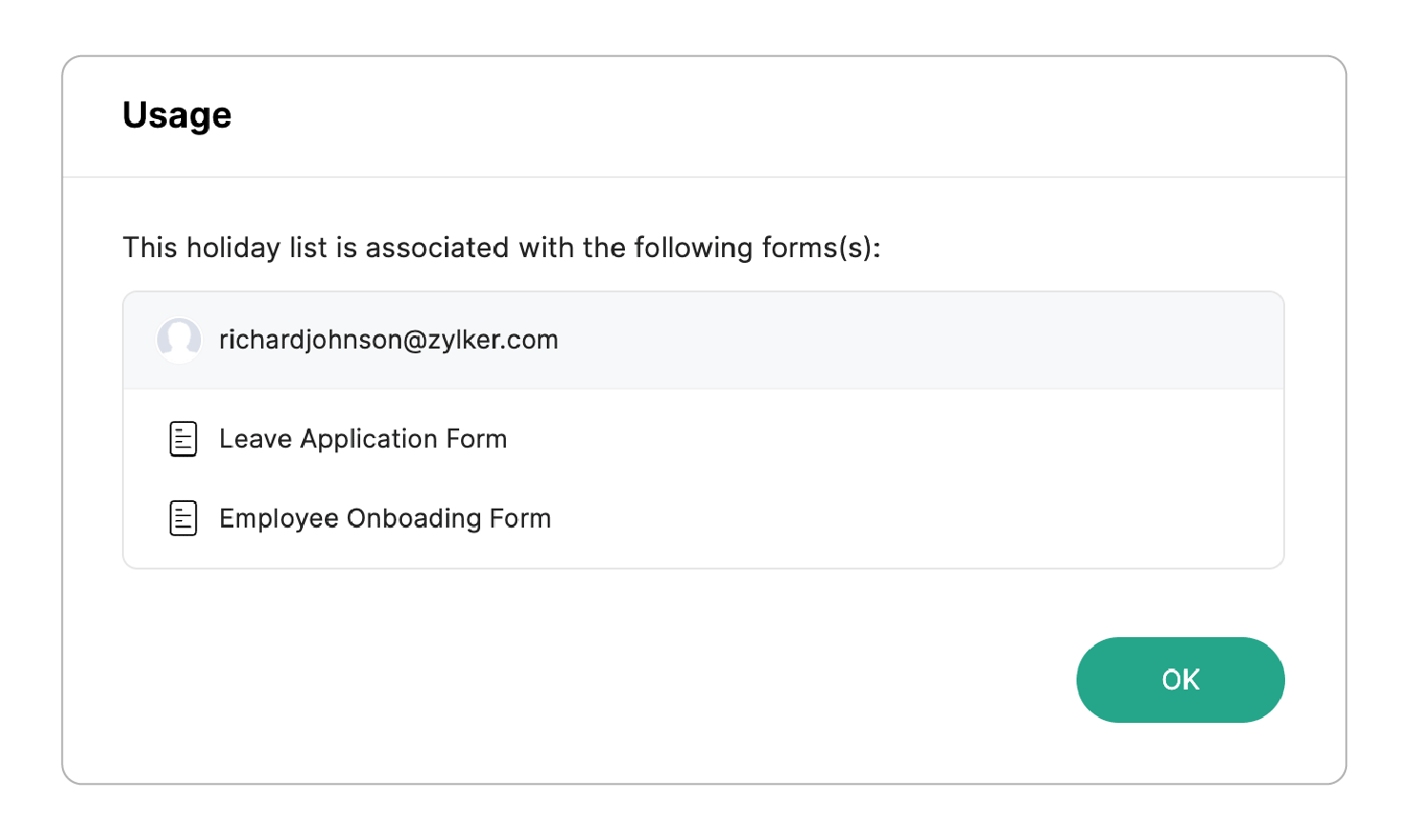 Usage of list in forms