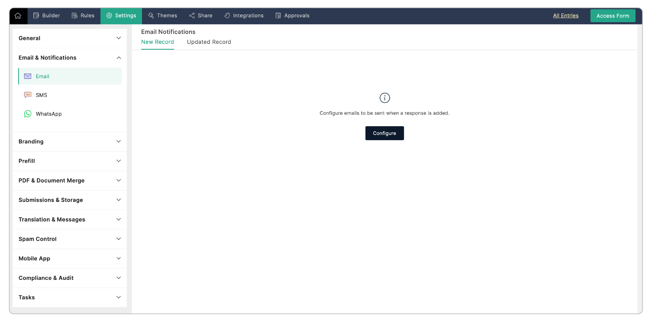 Configure Email 