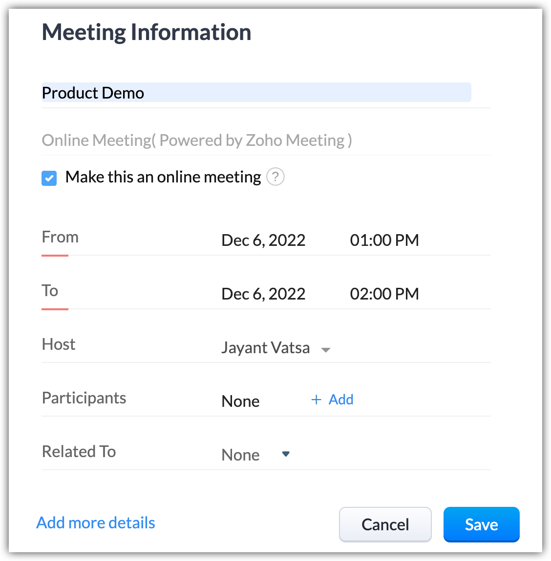 Manage meetings effectively using moderator controls in Zoho Meeting