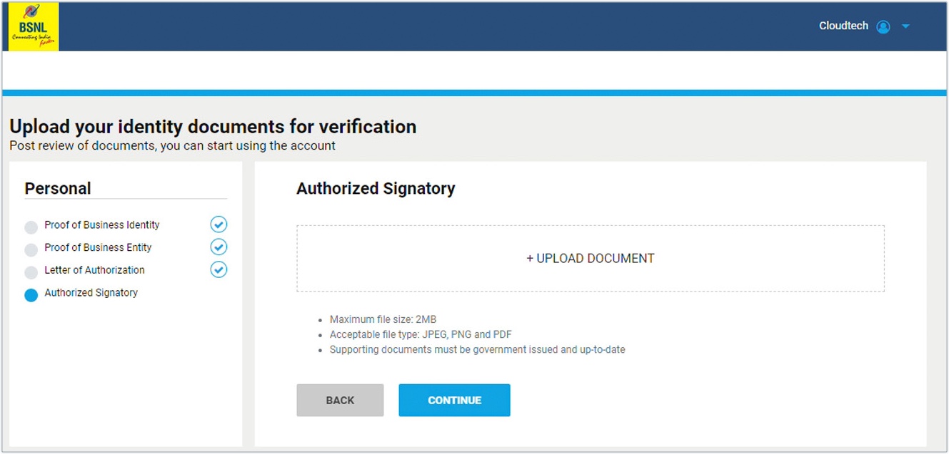 BSNL proof submission