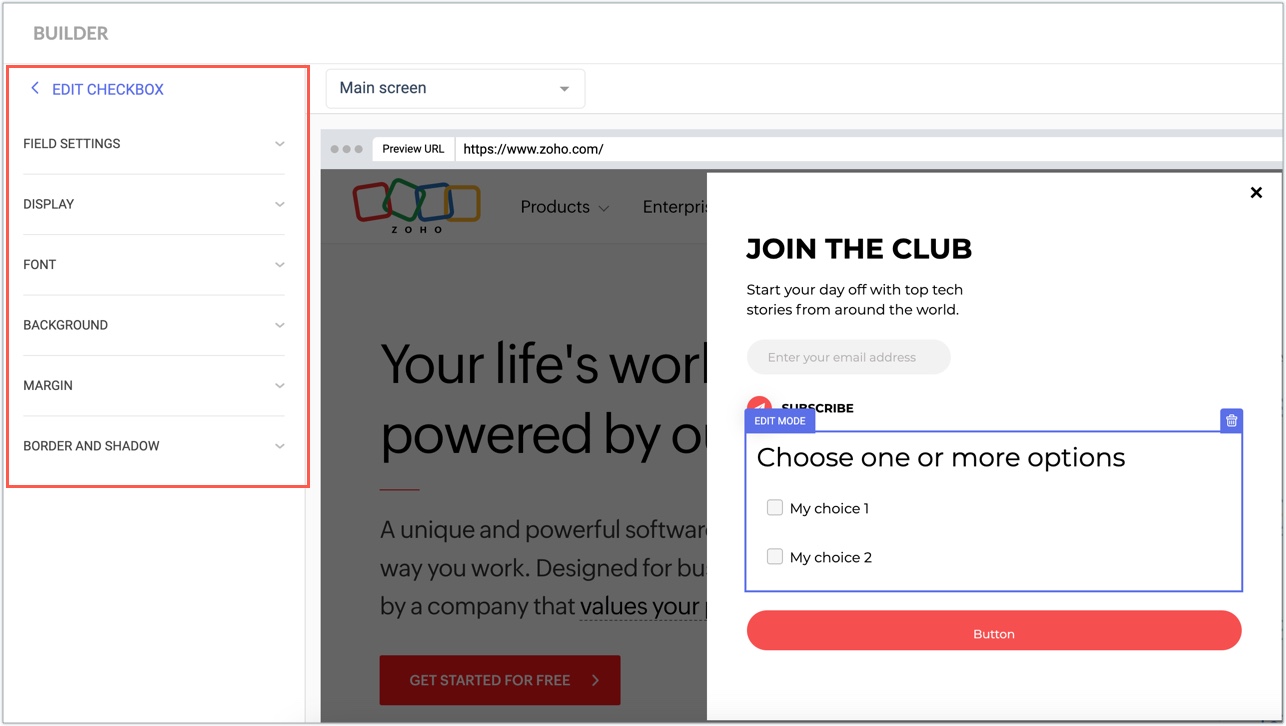 checkbox edit
