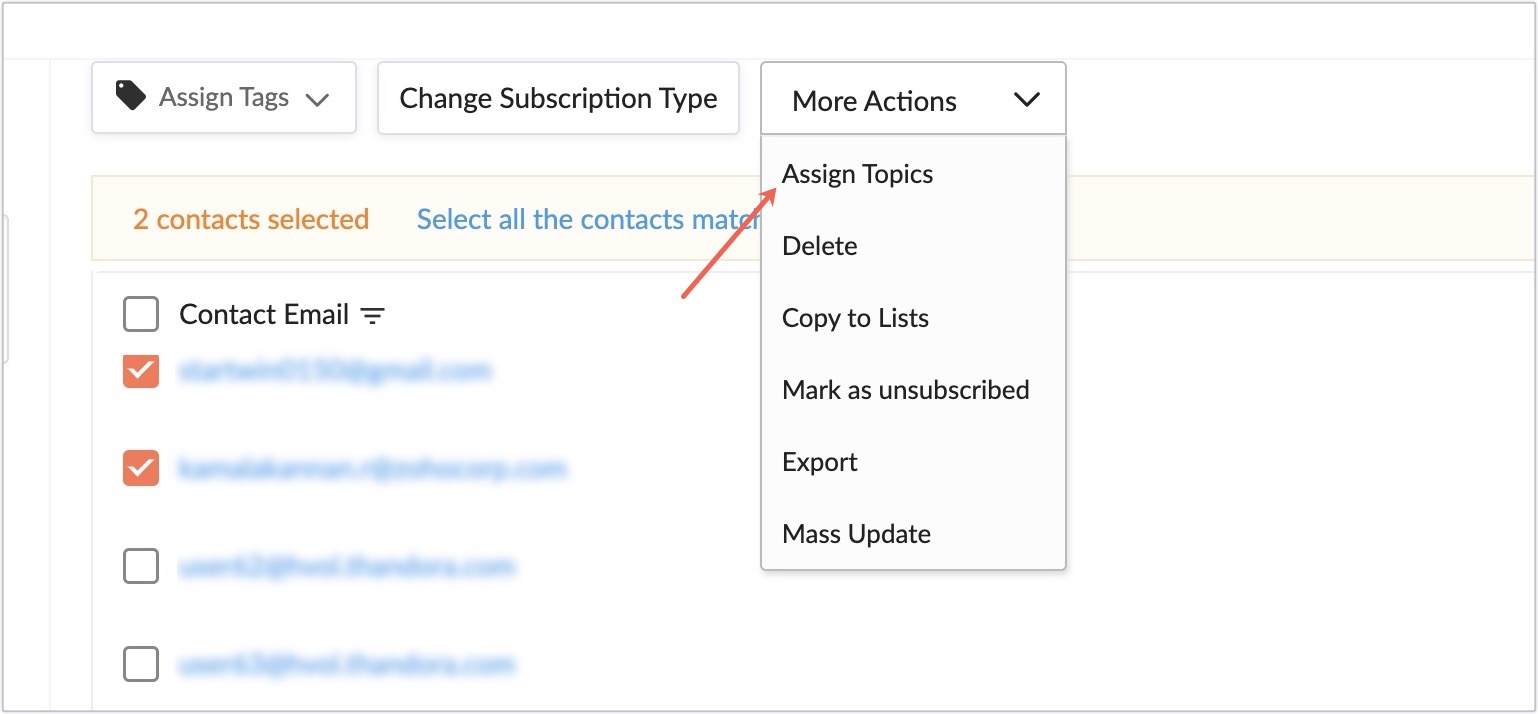 Assign topics
