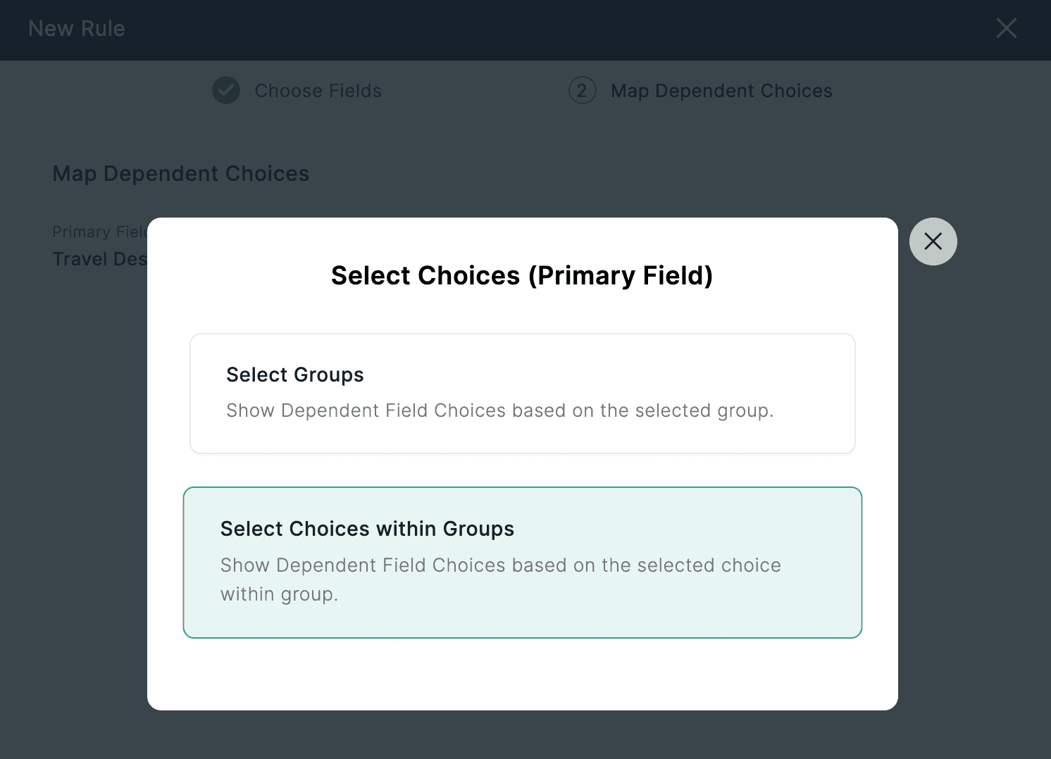Select Choices within Groups