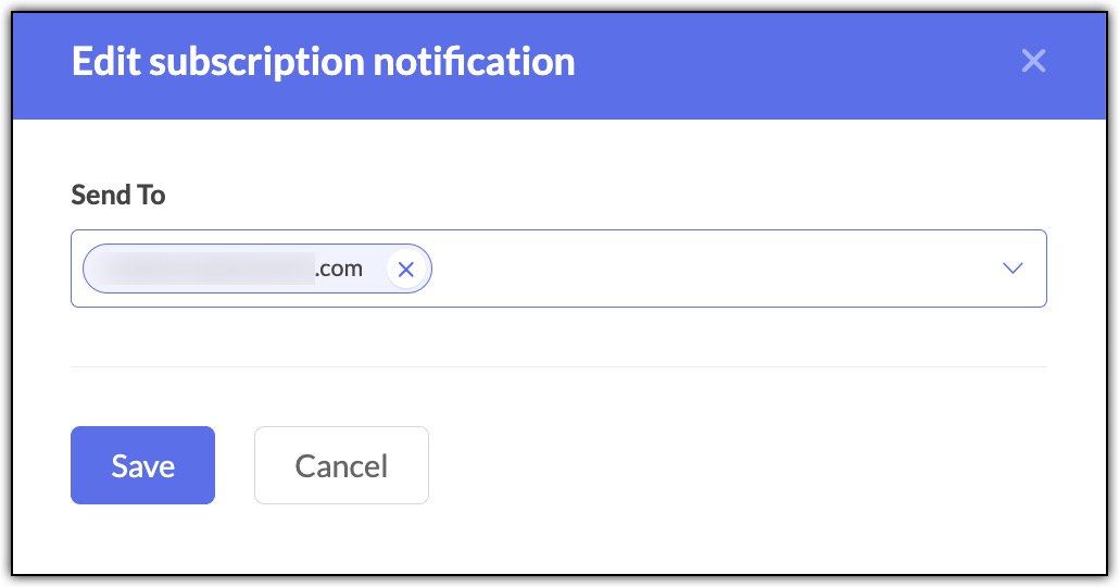 Save subscription notification