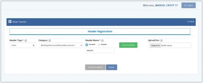 Videocon header registration