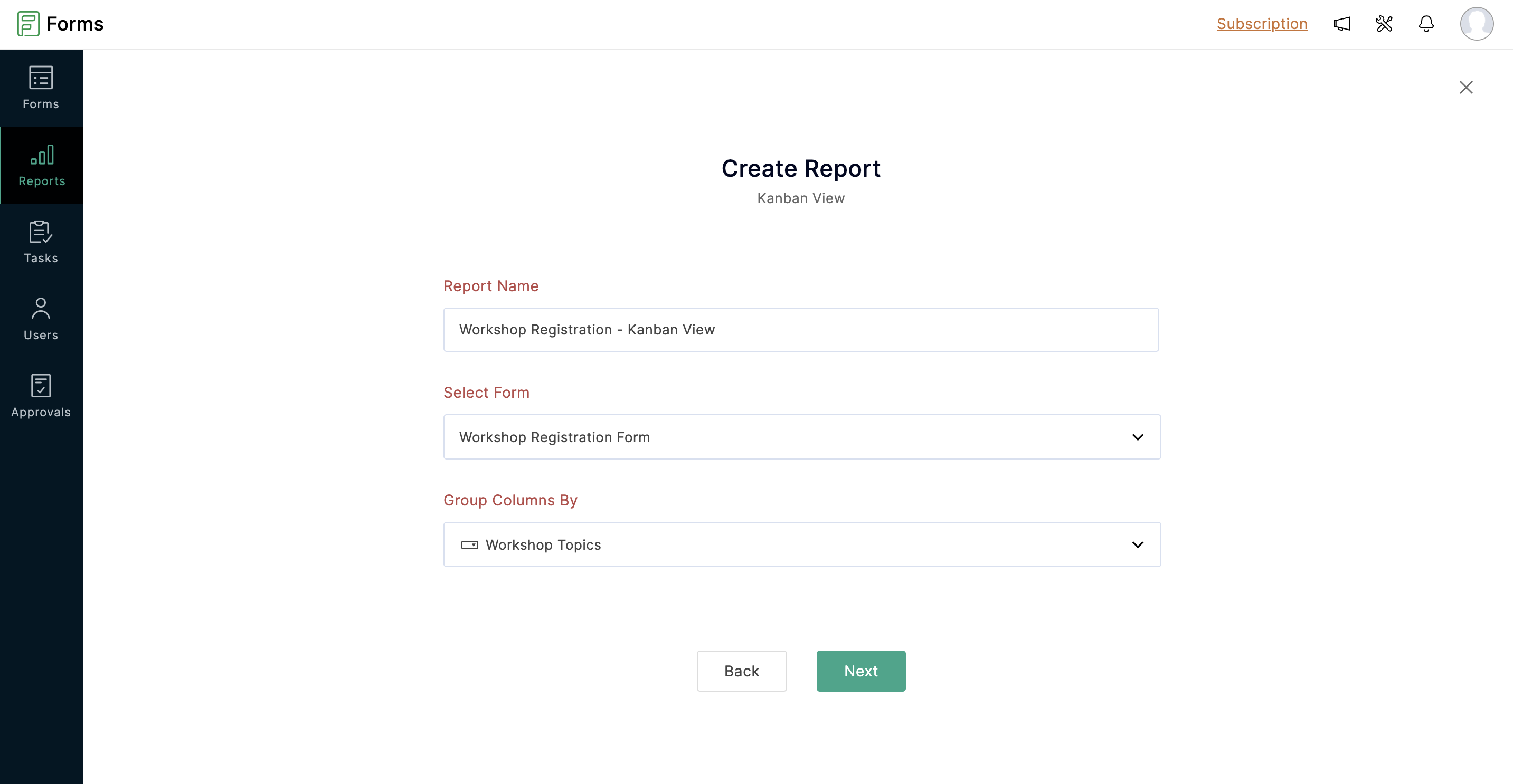 creating kanban view report