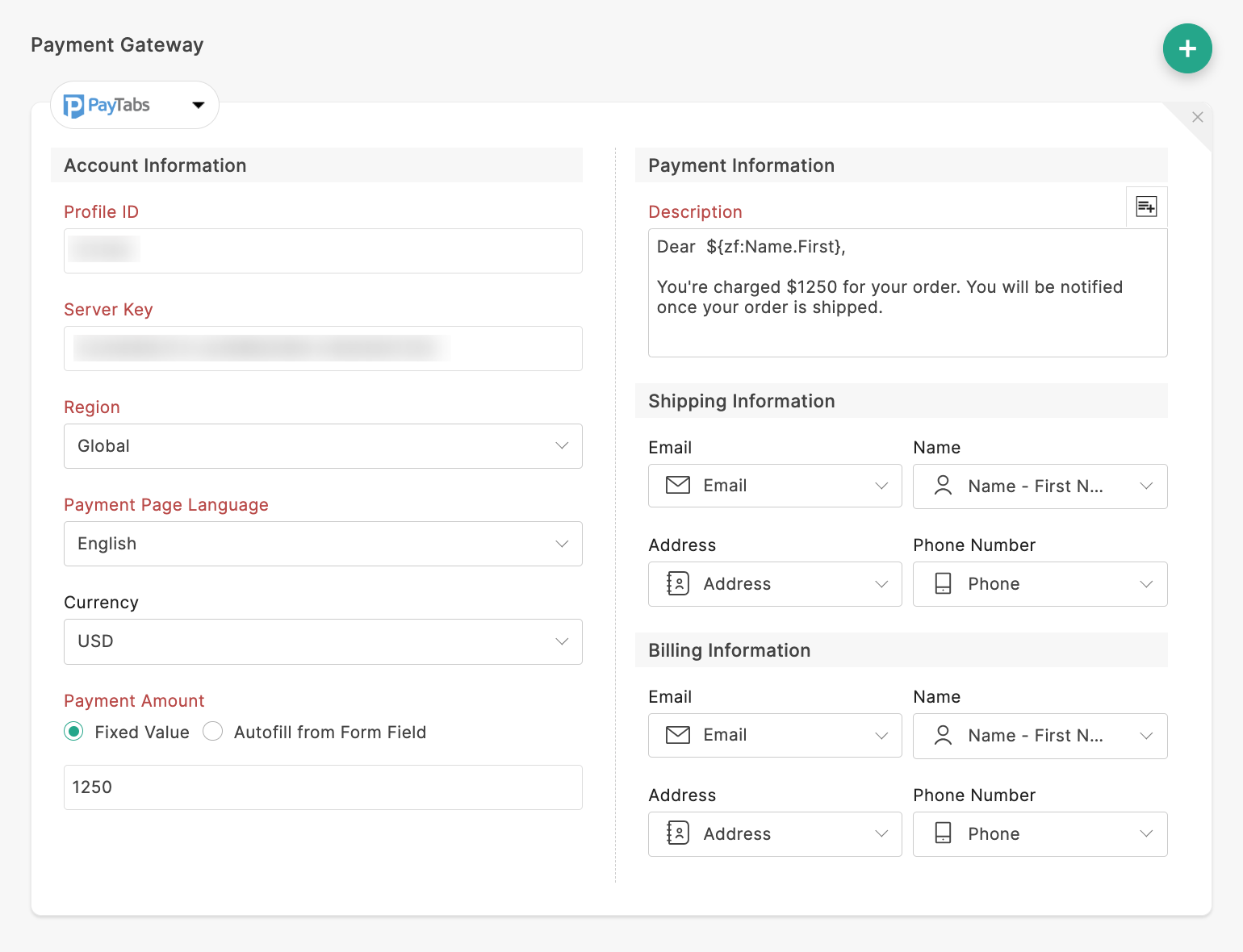 PayTabs payment gateway configuration