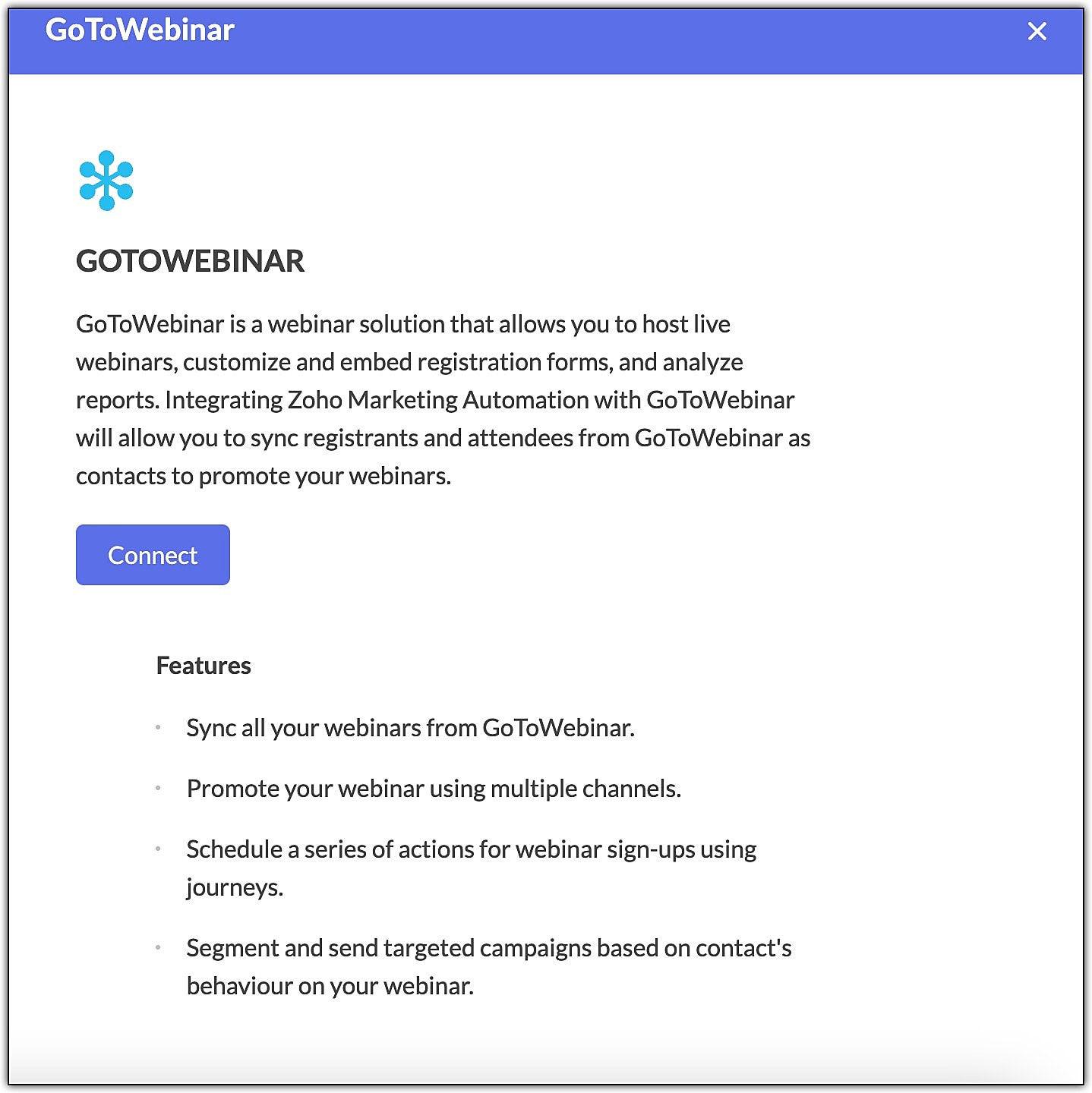 Connect GoToWebinar