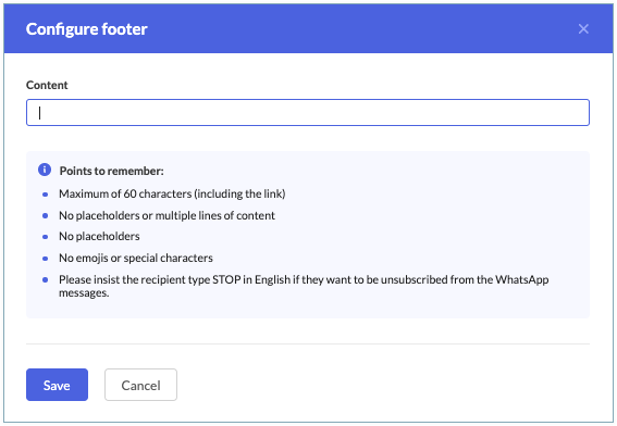 footer configuration