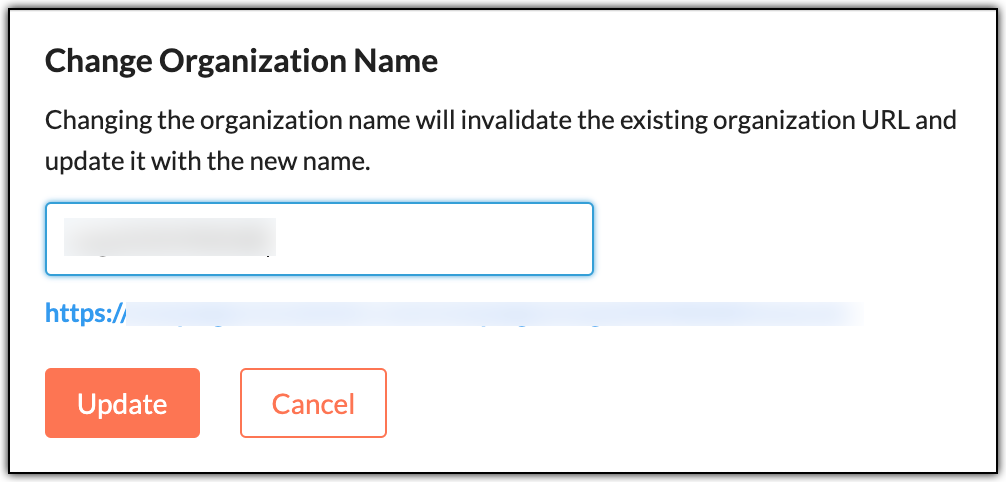 Change organization name