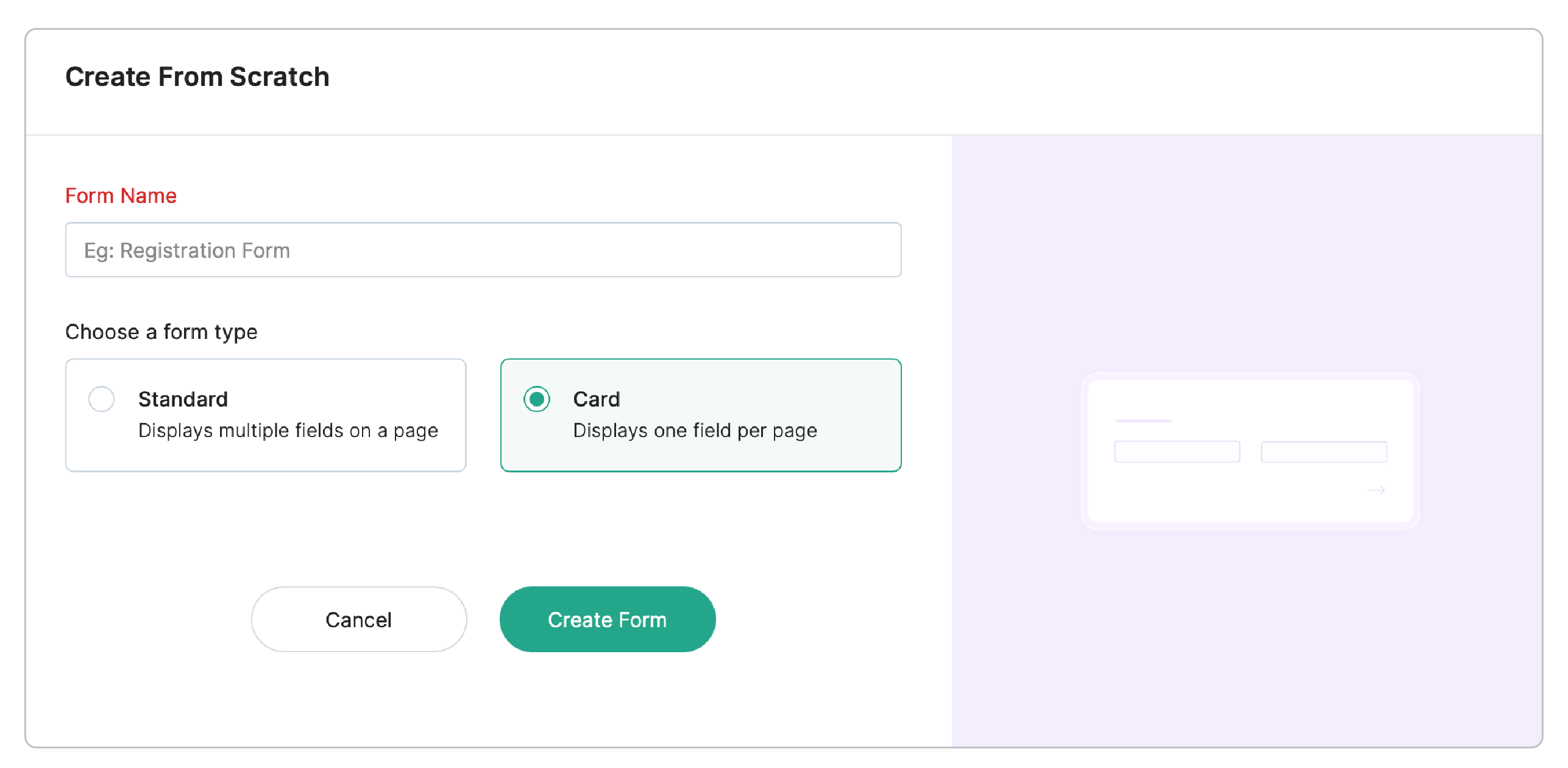 Create Card Form