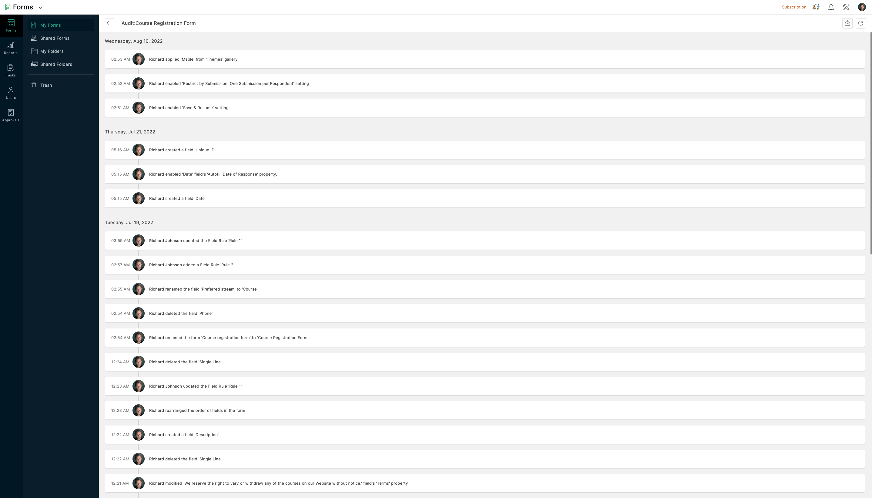 Form Audit