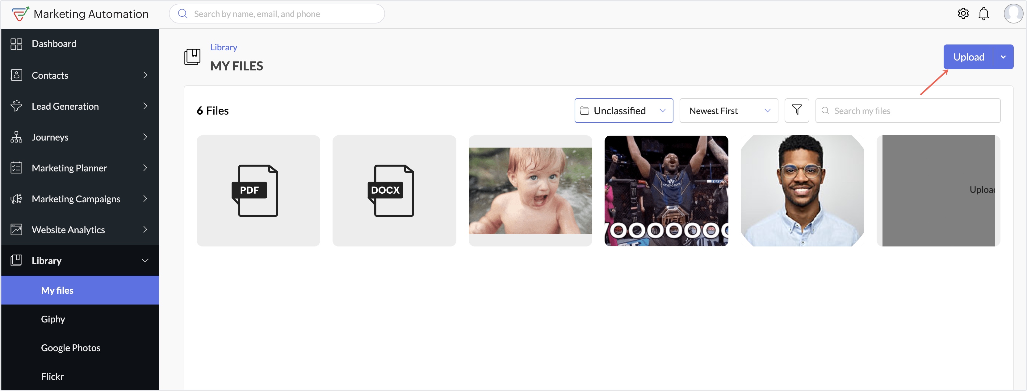 upload file button