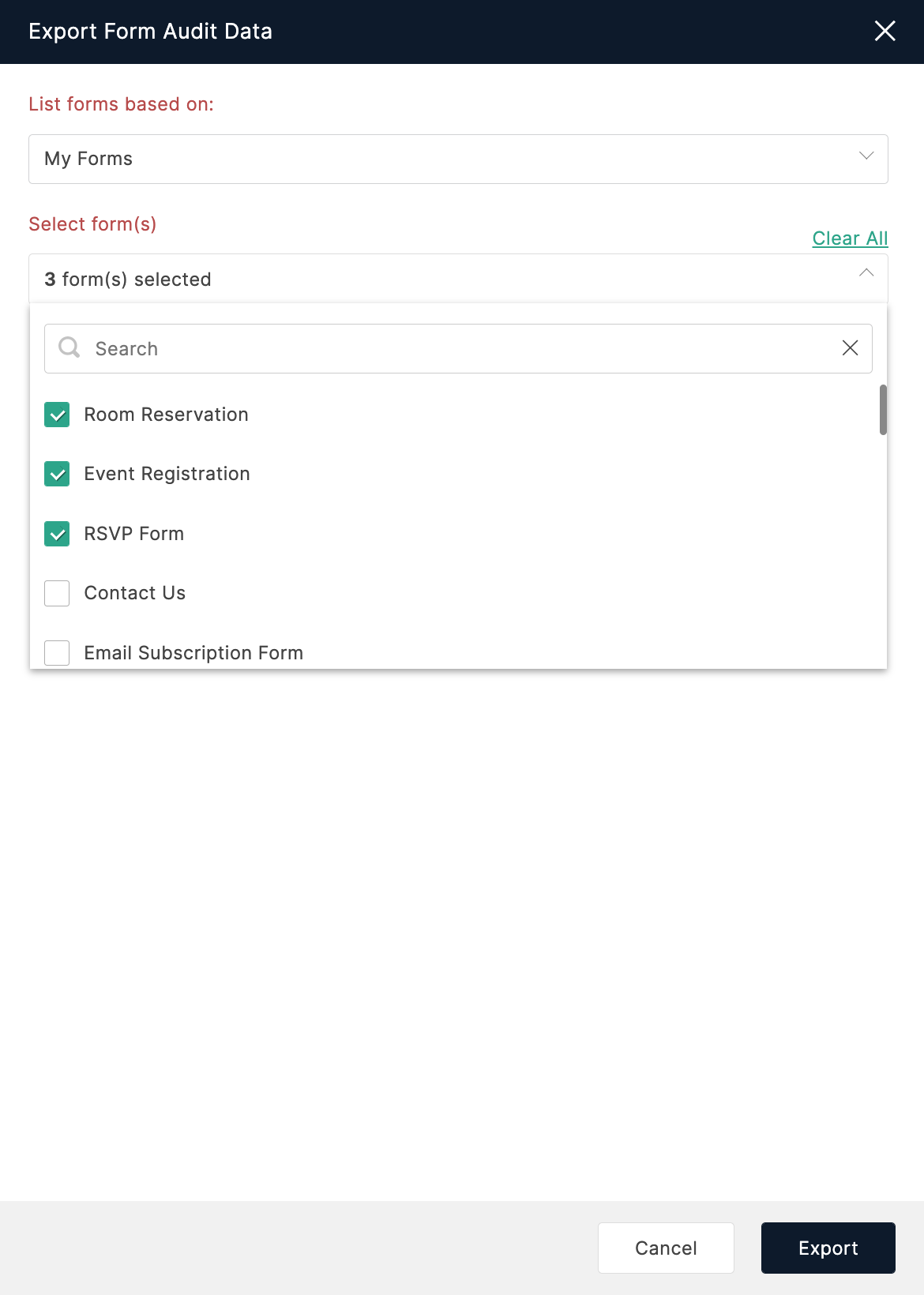 Select forms
