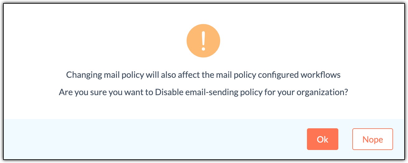confirmation pop up
