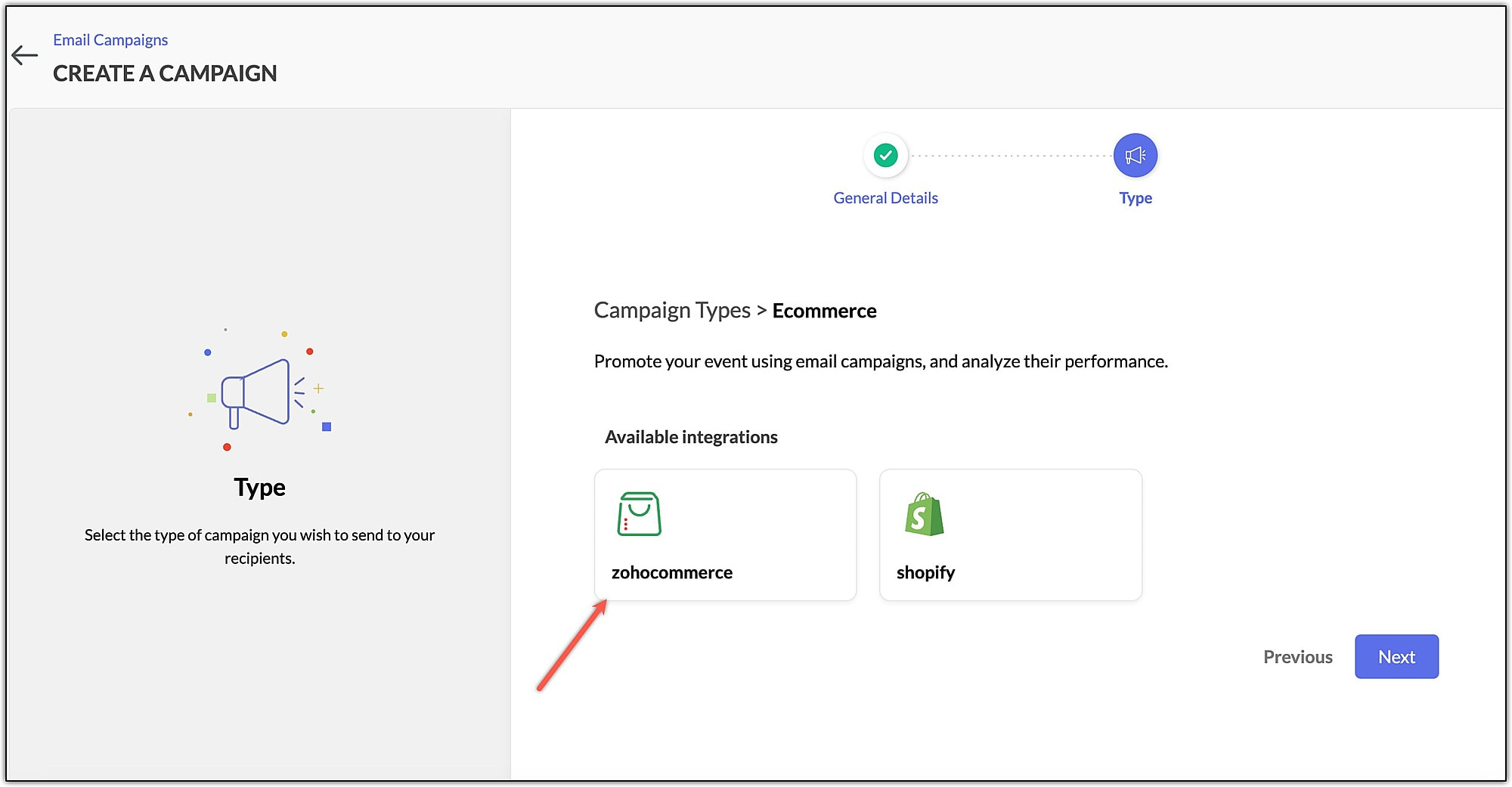 Select Zoho Commerce