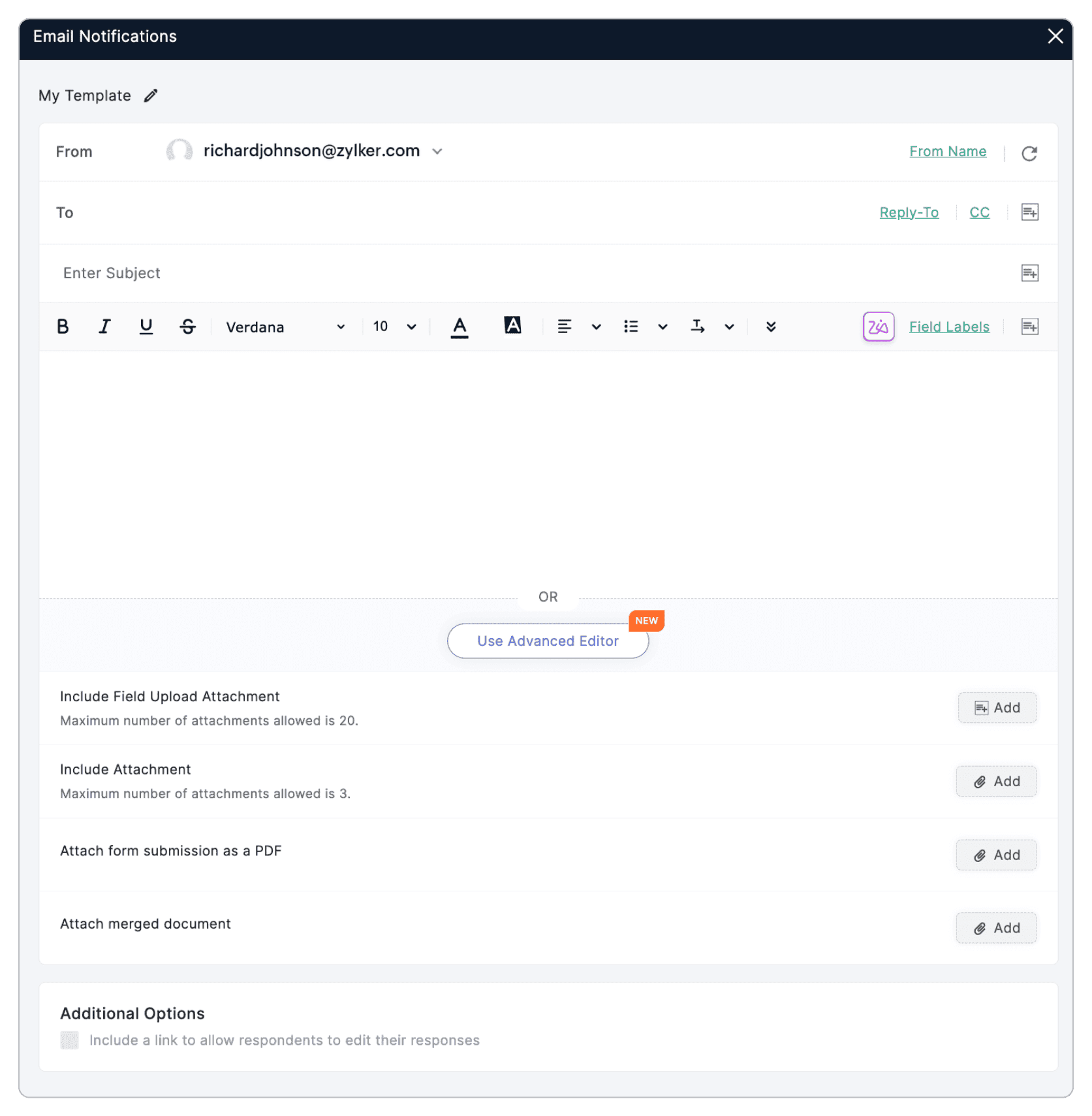 Advanced Email Editor
