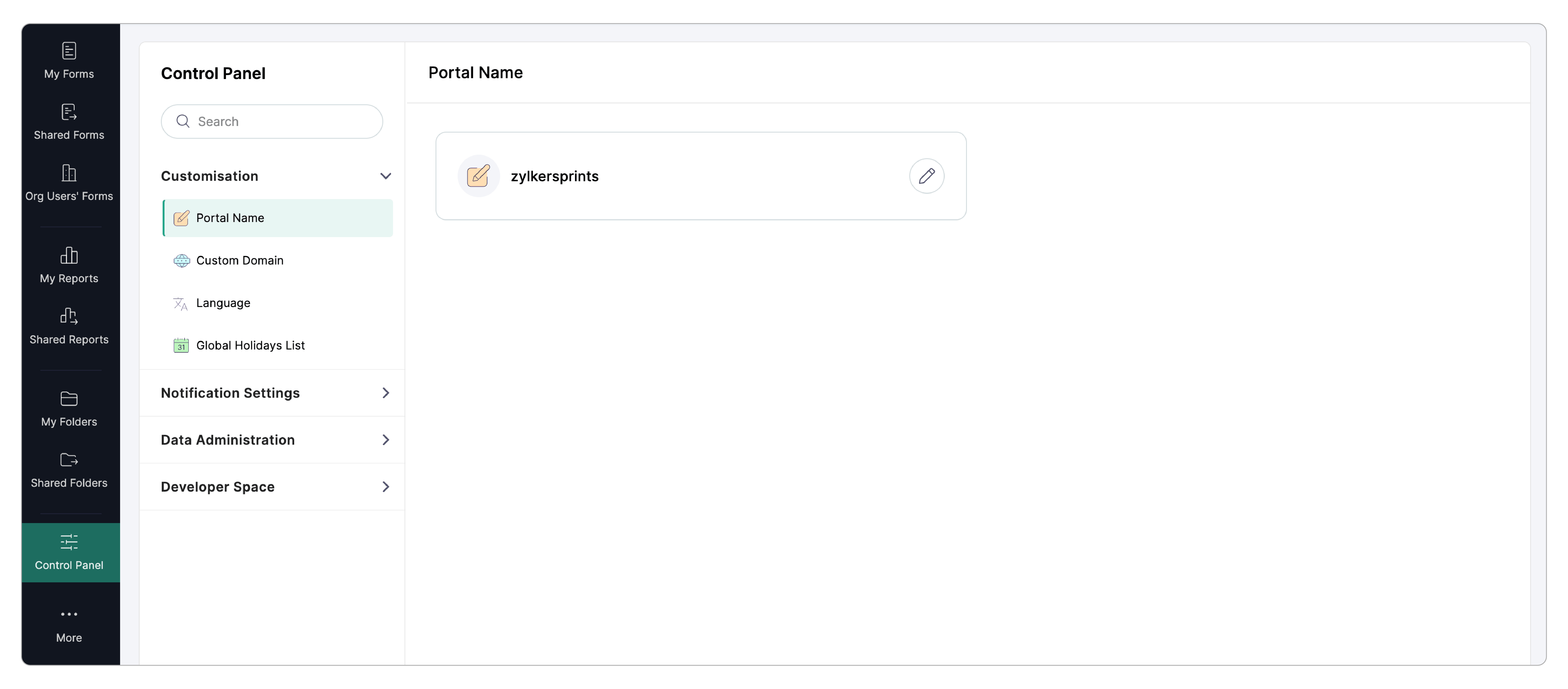 Edit Portal Name