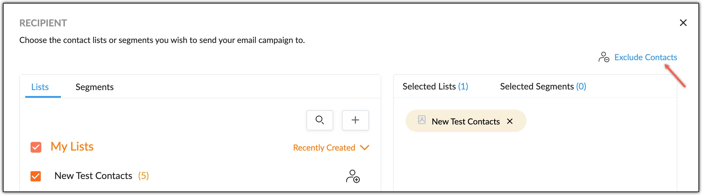 Exclude contacts