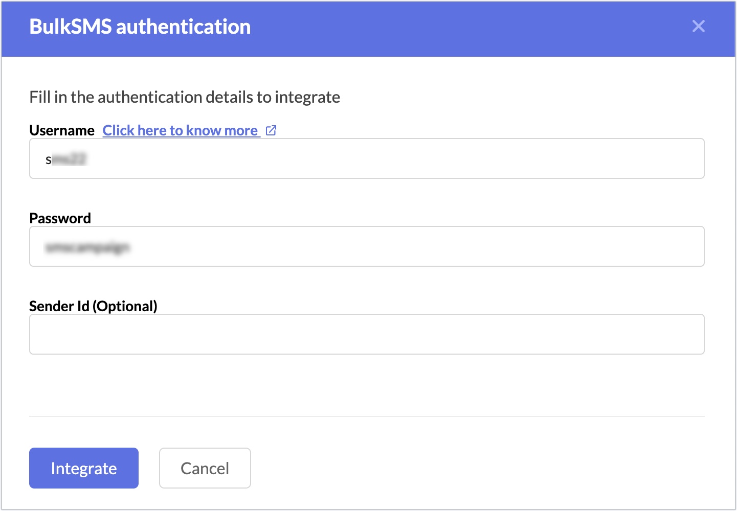 BulkSMS authentication