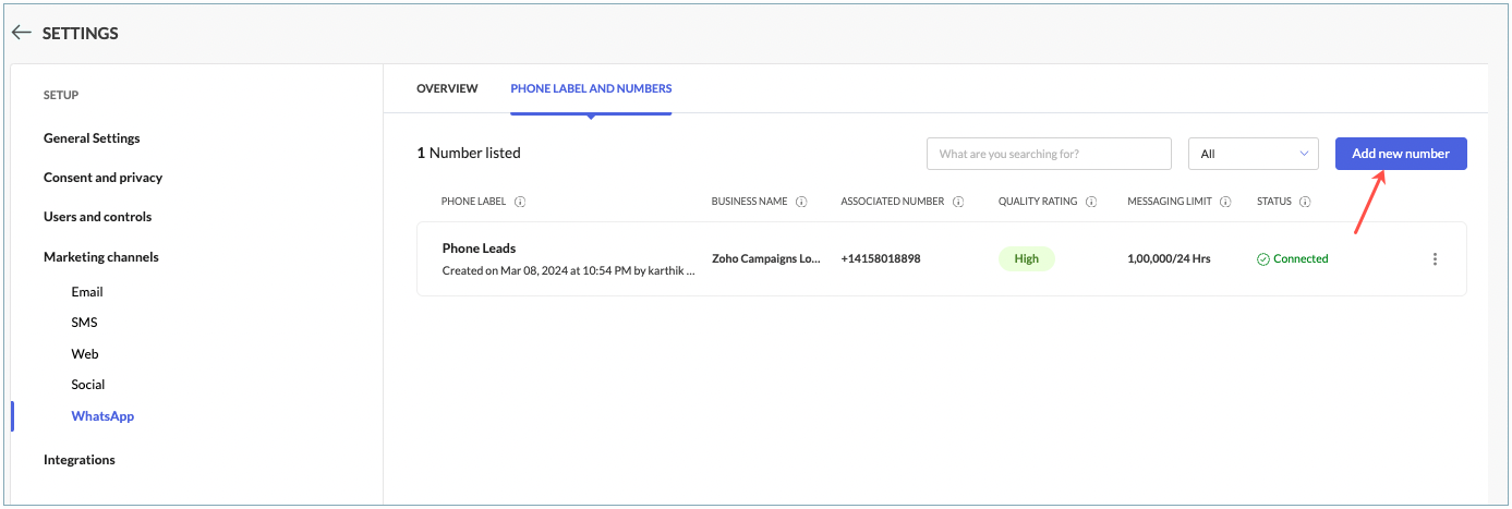 add new number