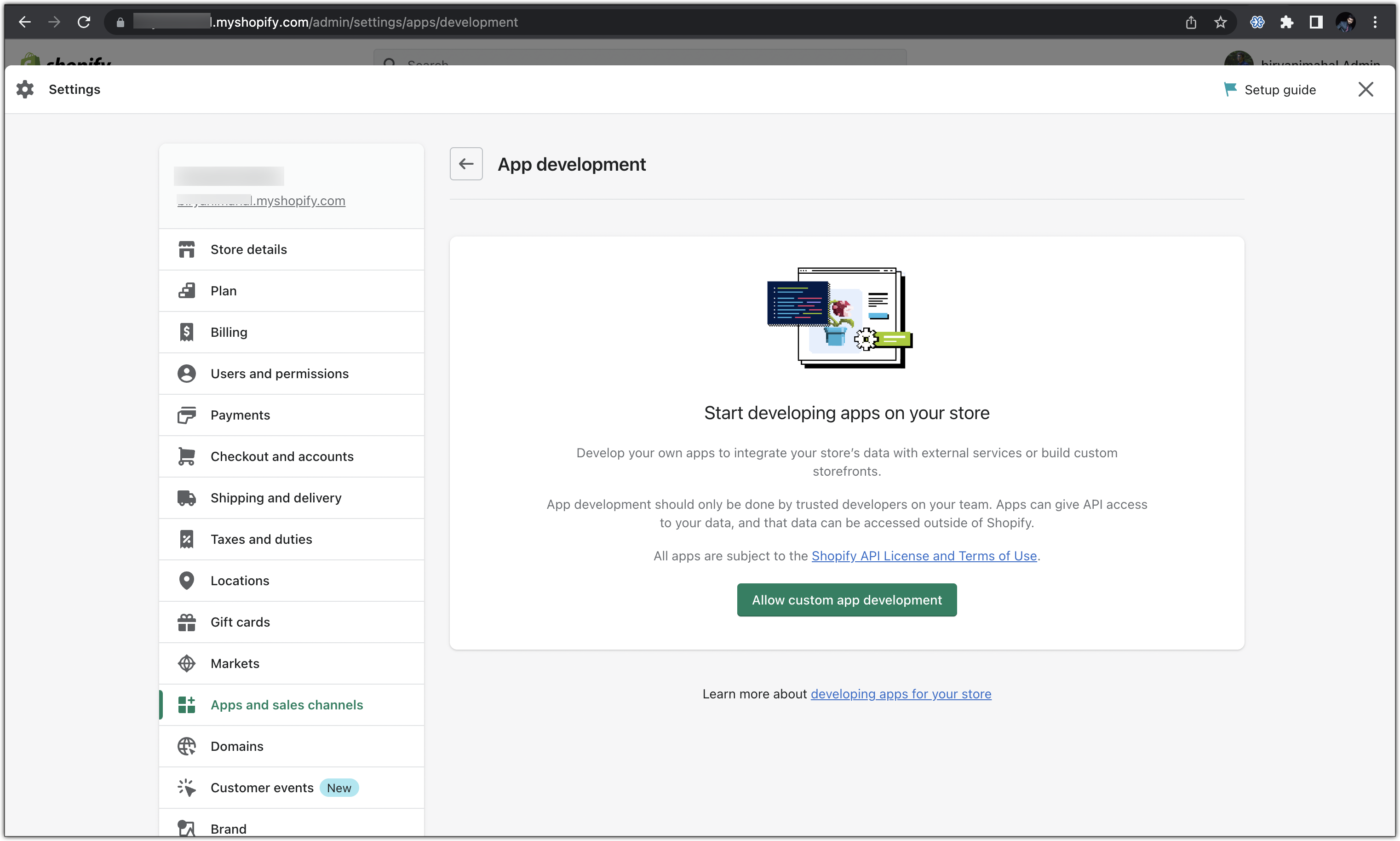 Allow custom app development