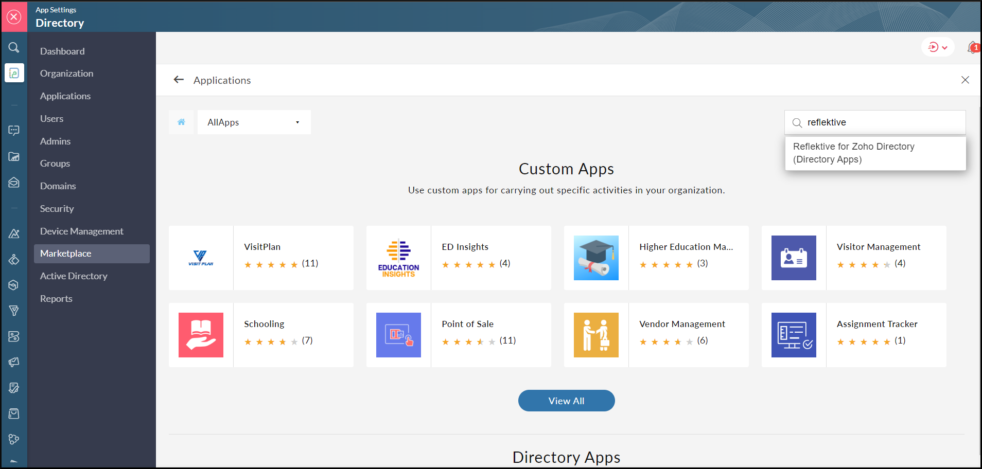 Reflektive in Zoho One