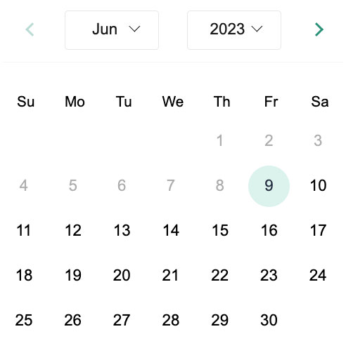 Live form calendar