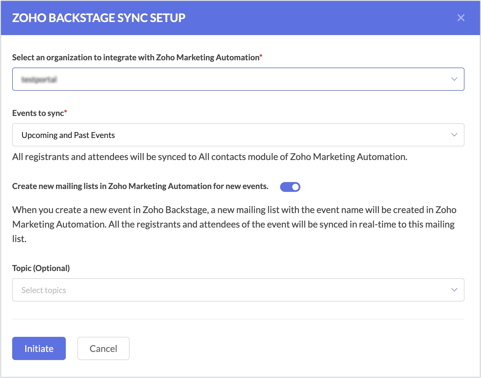 backstage sync setup