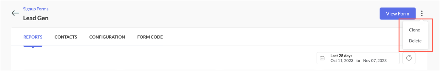 more option - signup form