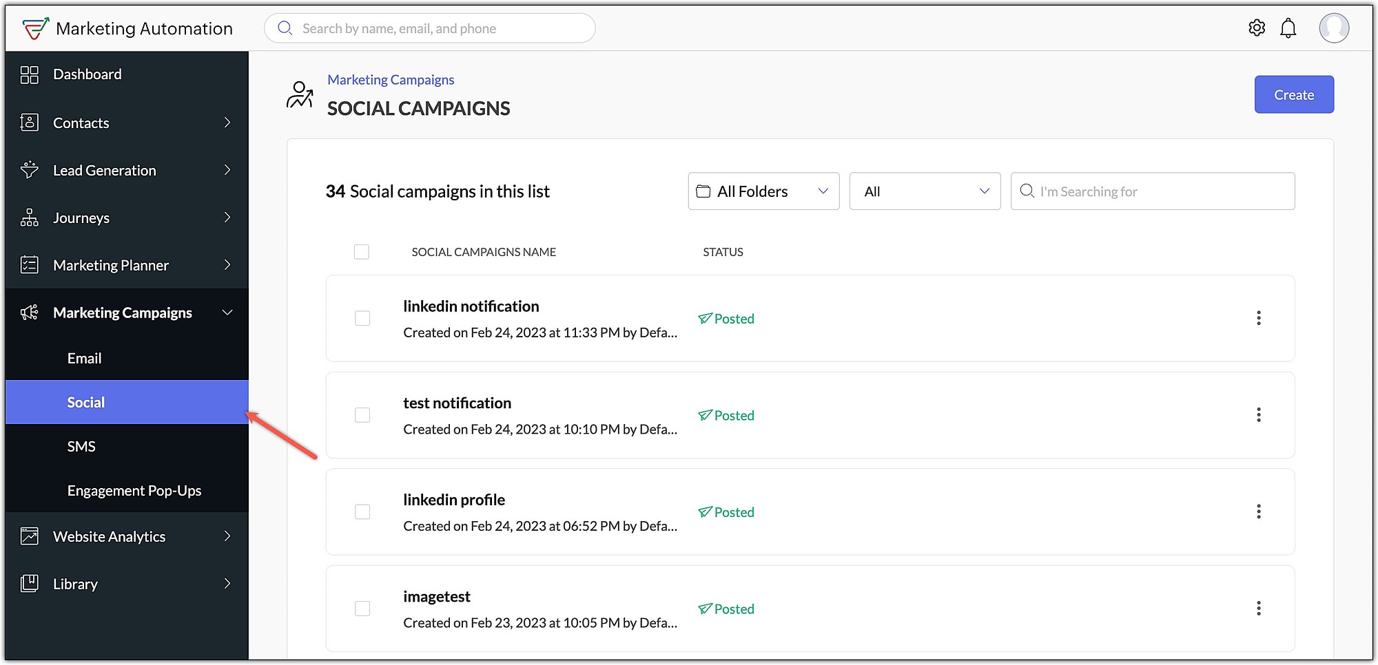 Select social campaign