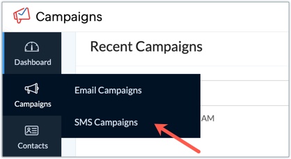 sms campaigns menu