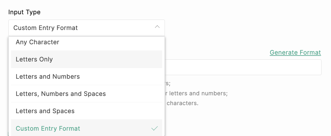 Custom Entry Format