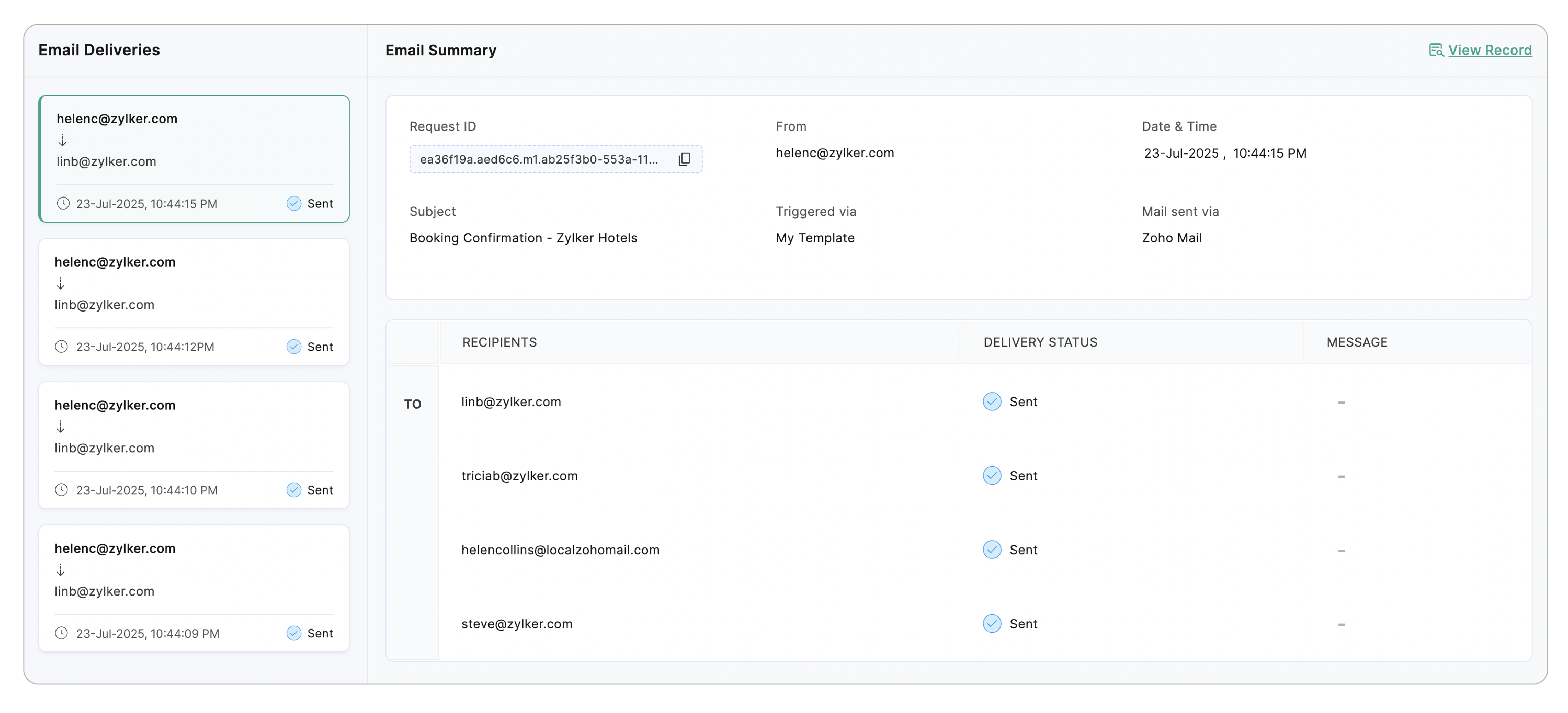 Email Summary