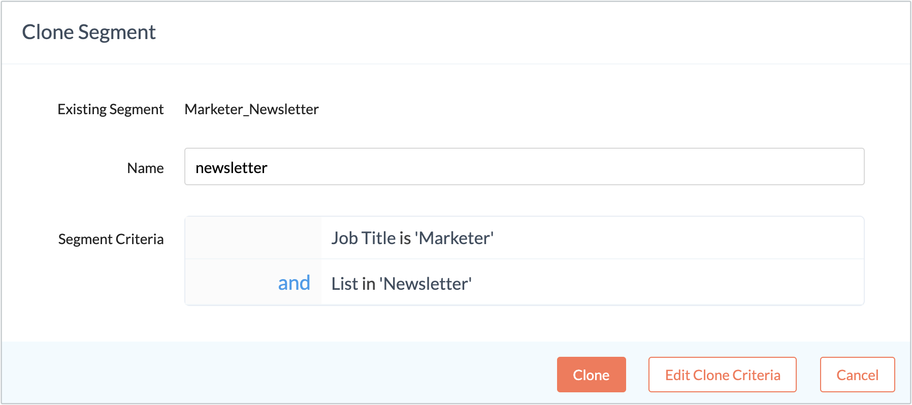 clone segment popup