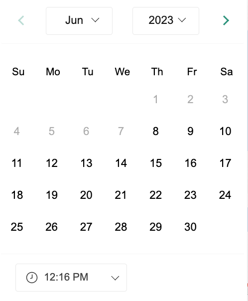 Live Form Calendar