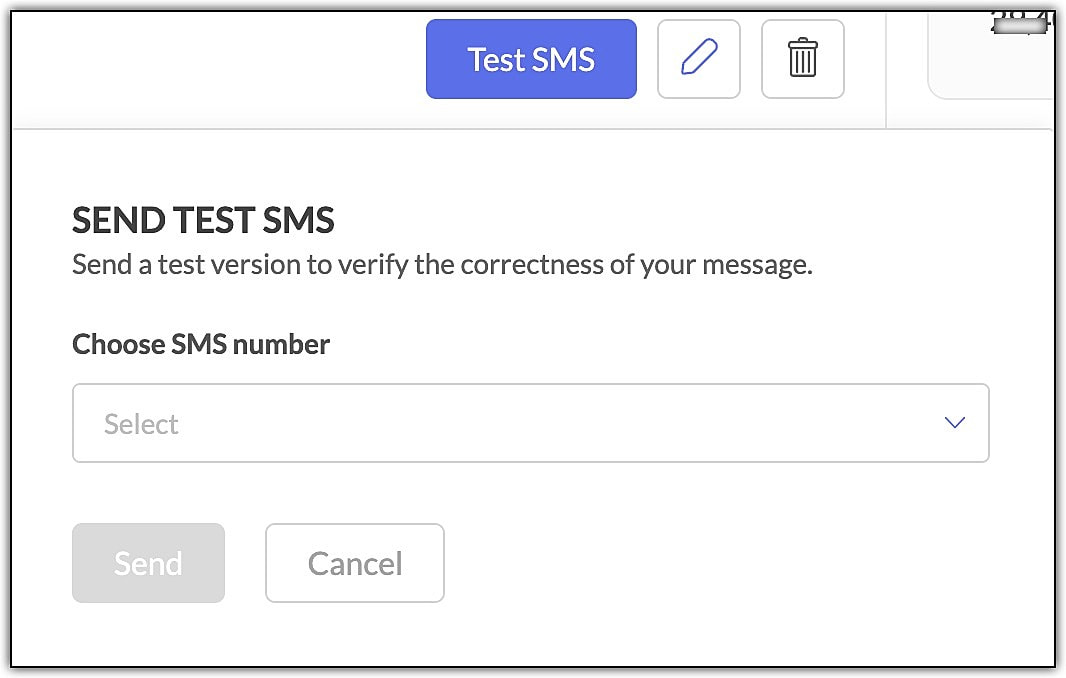 Send test SMS