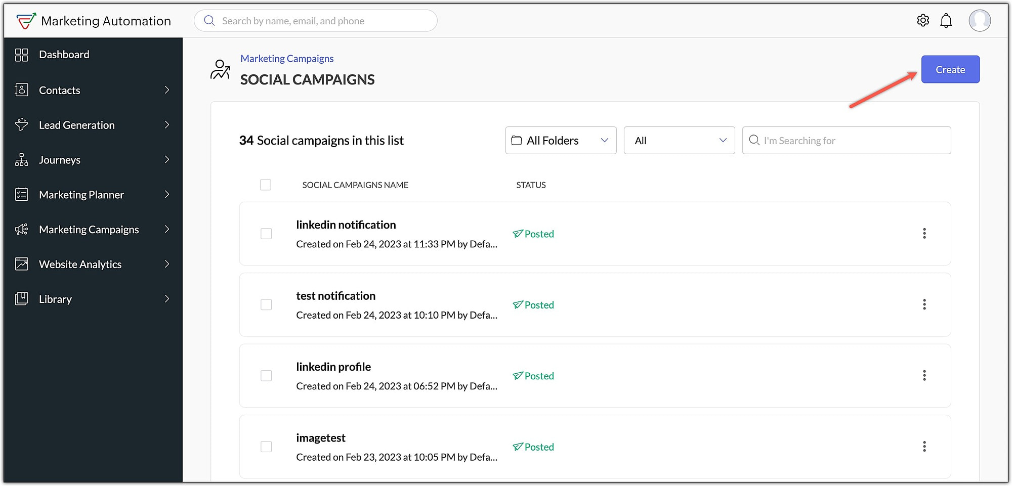 Create a social campaign