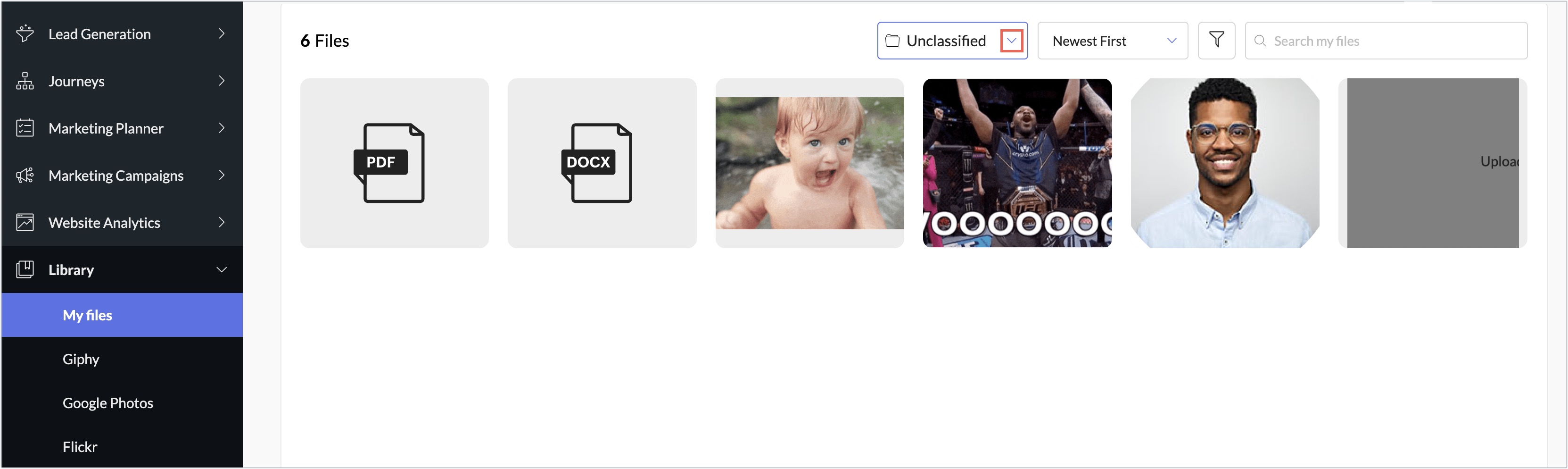 folder dropdown