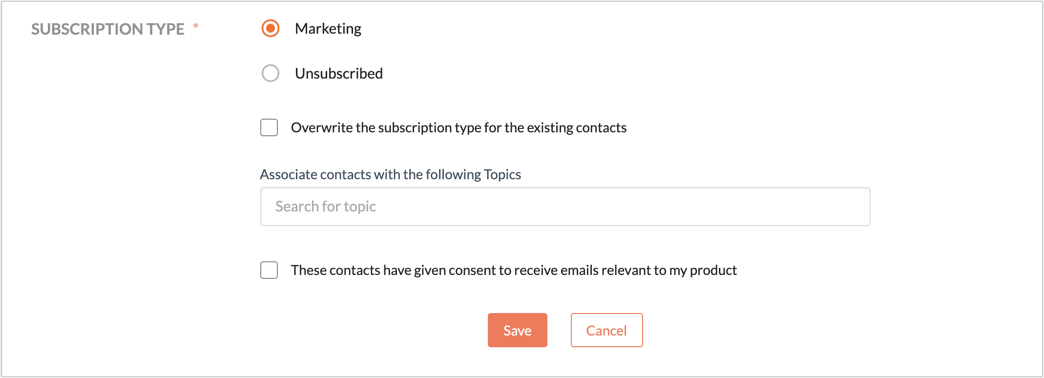 Subscription Type. 