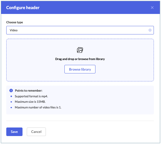 header configuration