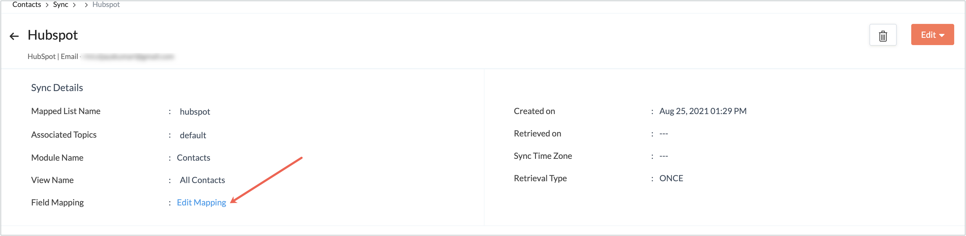 edit mapping hubspot