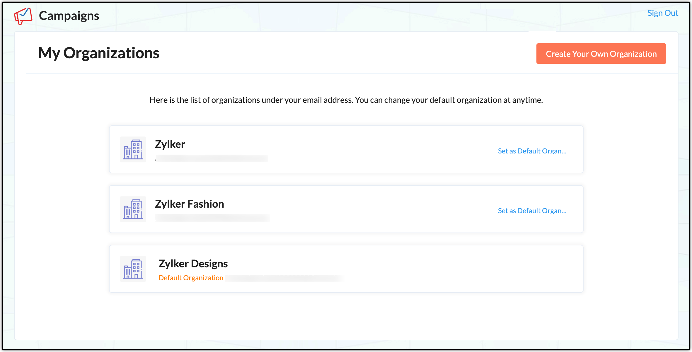 My organizations