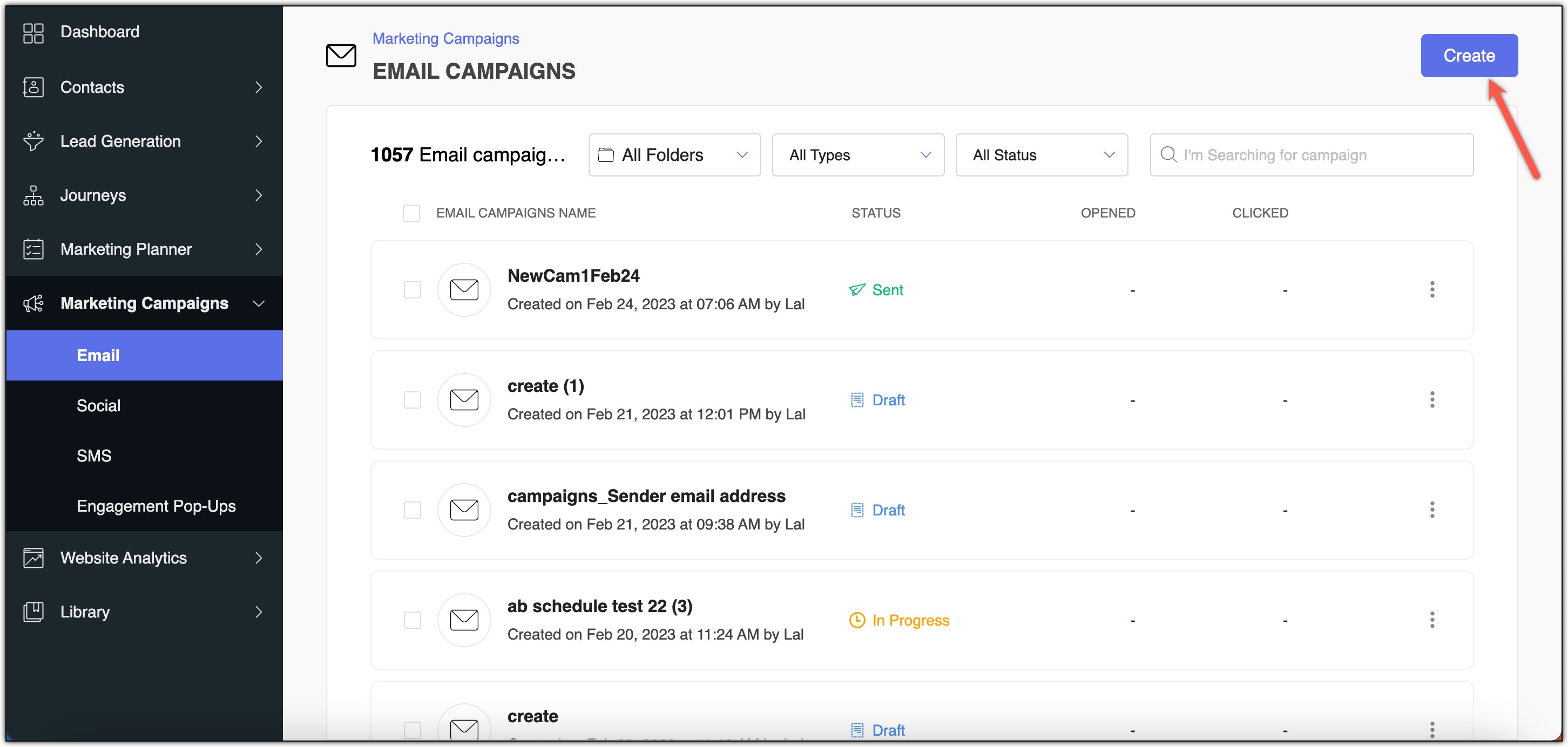 Create an email campaign