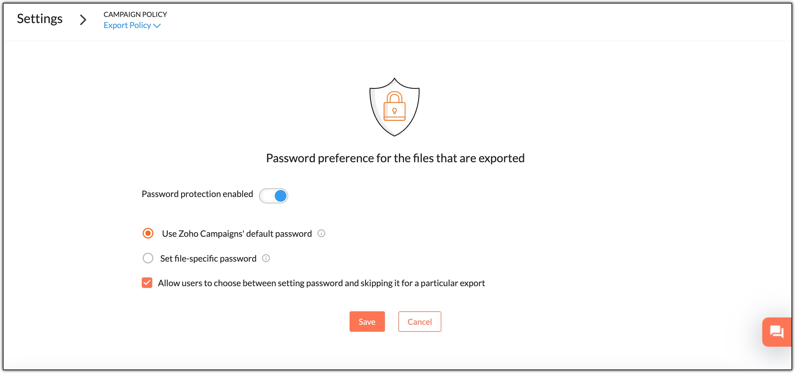 Password preference